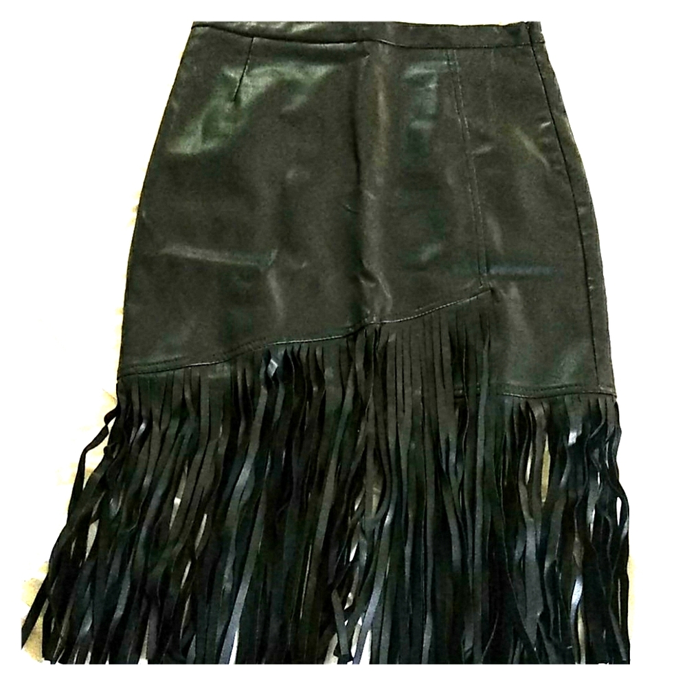 Faux leather skirt